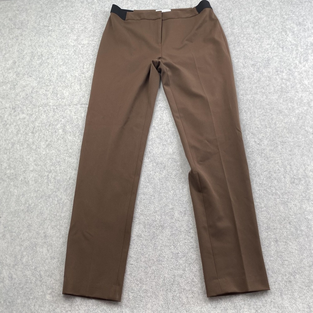Elliott Lauren Dress Pants Womens 8 (31x30) Brown Twill Pull On Stretch Work